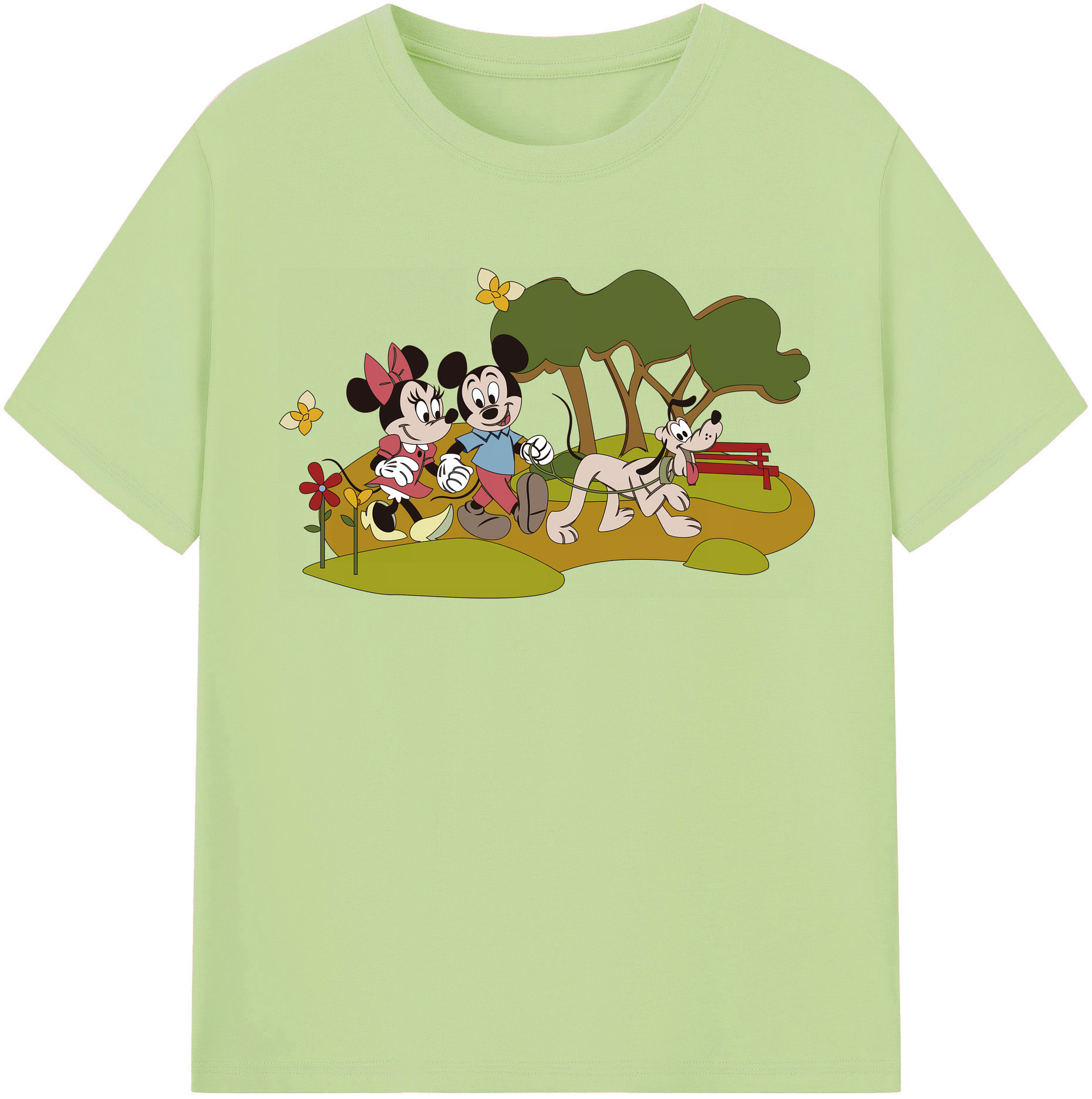 （画像用） ミッキーマウス Mickey Mouse 綿100％半袖Tシャツ（フロントプリント）